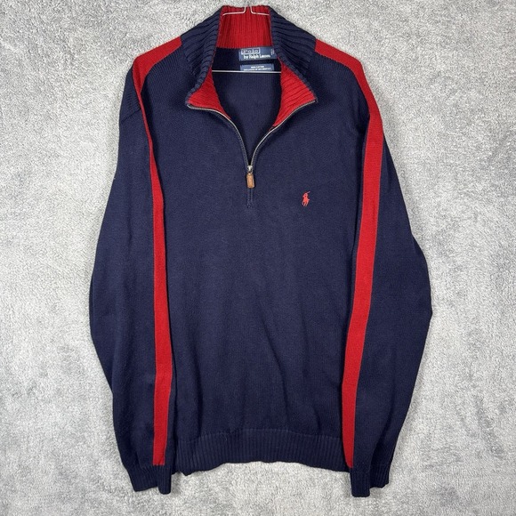 Polo Ralph Lauren Other - Vintage Polo Ralph Lauren Sweater Men 2XL Rugby Track Stripe Knit Pullover 90s